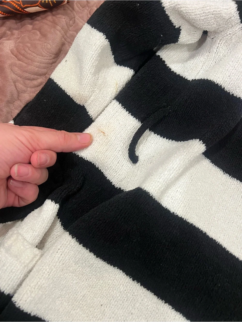 Betsey Johnson Black & White Striped Cardigan with Red Heart